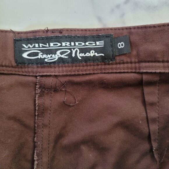 Windridge Cheryl Nash womens size 8 medium brown capri pants cropped summer coff - Picture 3 of 5